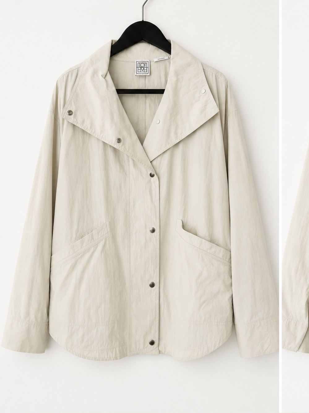 Toteme Summer Parachute Jacket Beige Size 34 Lightweight Utility